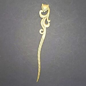 Bronze fox cat head hair chopstick bun holder